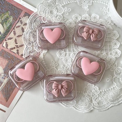 Transparent Contact Lens Case Mini And Simple One-piece Couple Box