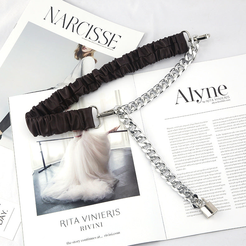 Silver Chain Decoration Belt Women