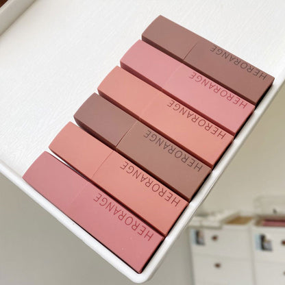 HERORANGE Little Emotion Autumn And Winter Lip Mud Velvet Matte Finish Not Easy To Fade Lip Lacquer Lipstick Student Women