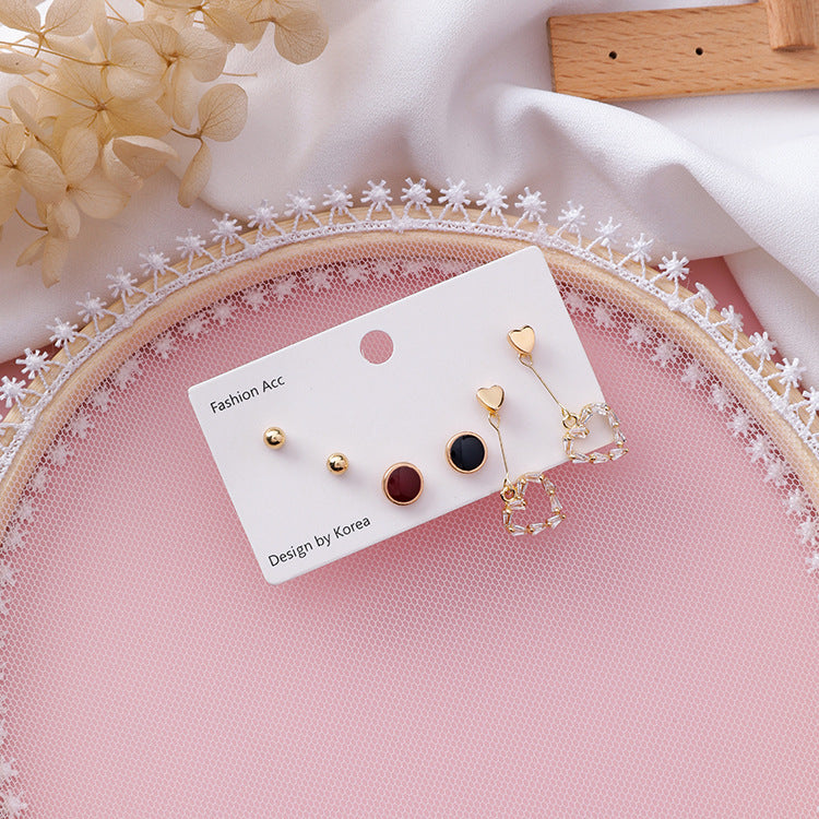 Mini earrings set compact earrings girl sweet wild earrings