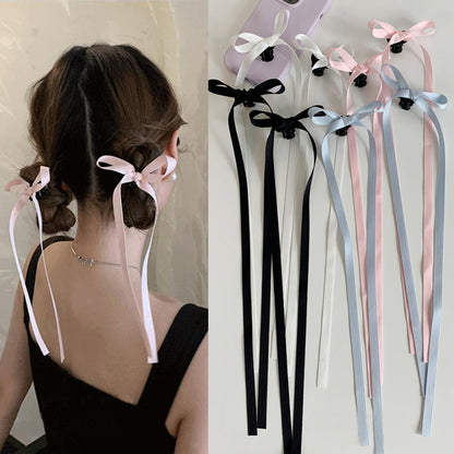 36cm Ribbon Long Polyester Cotton Bow Claw Clip