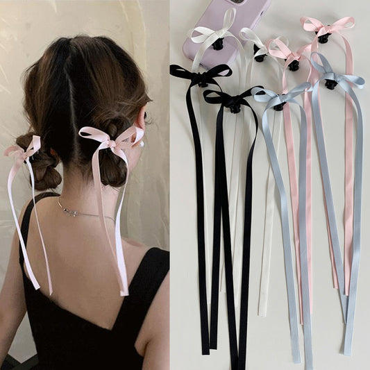 36cm Ribbon Long Polyester Cotton Bow Claw Clip