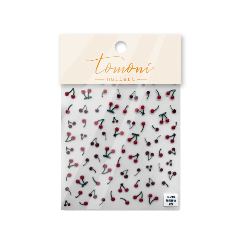 Jelly Nail Art Sticker Japanese Cute Nail Sticker Nail Art Cherry