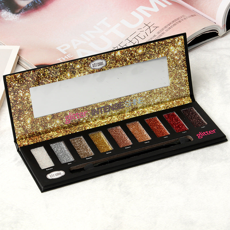 Ladies 9 Colors Diamond Sequin Eyeshadow Palette
