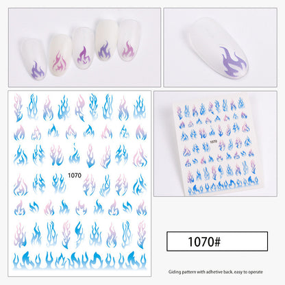 Nail Flame Polish Glue Sticker Decoration Small Pattern