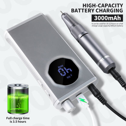 Professional Nail Drill, 40000RPM Electric Nail File For Acrylic Gel Nails Polishing Removing, Rechargeable Portable Cordless Nail Drill Kit With Full Set Of Accessories At Salon Home