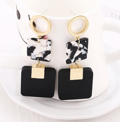 Leopard Earrings Square Wood Earrings