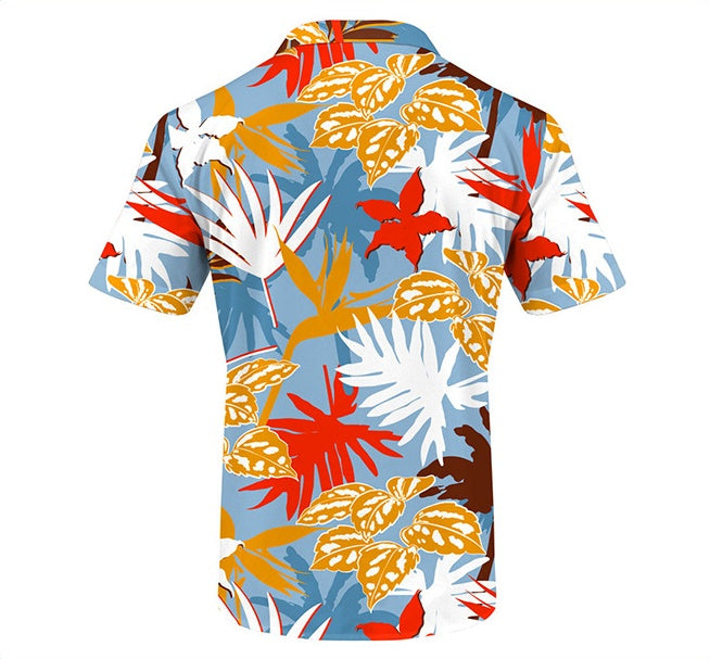 Men's Beach Digital Printed Shorts Shirt Inner Mesh Suit