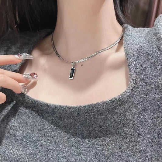New Black Zircon Pendant Necklace For Women