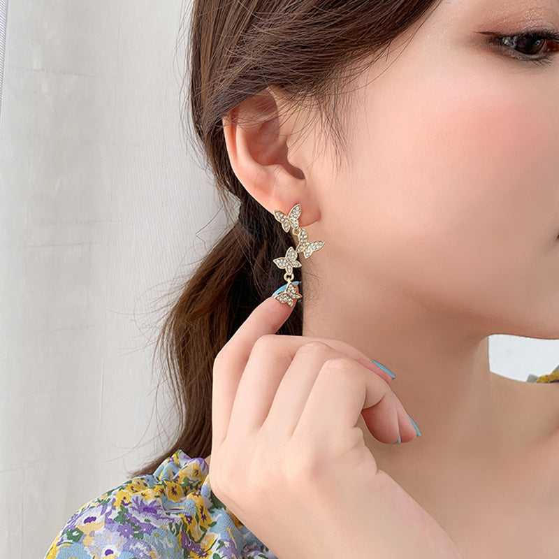 Butterfly AB Earrings Long Earrings
