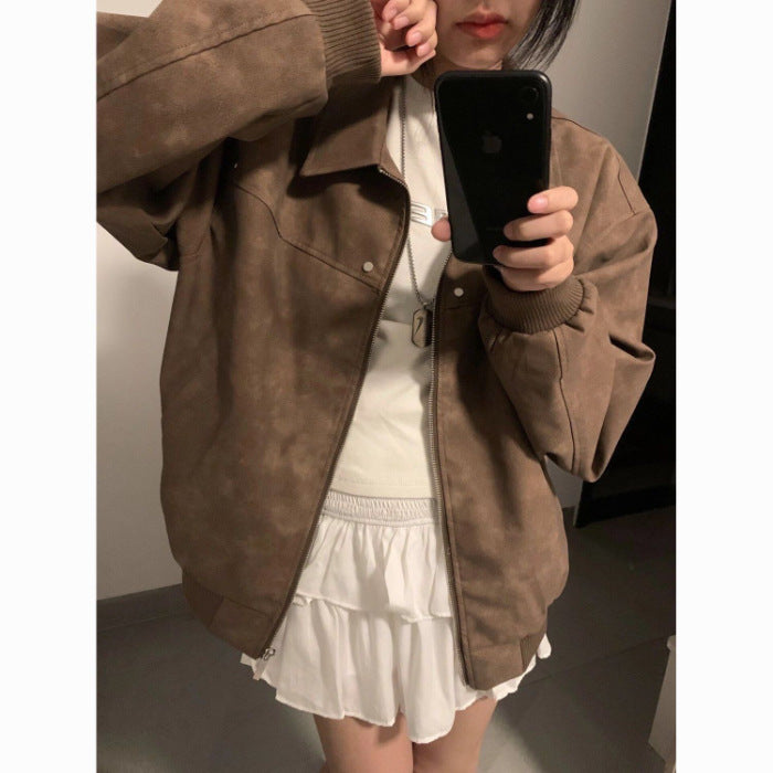 American Retro High-end Lapel Couple Casual Jacket