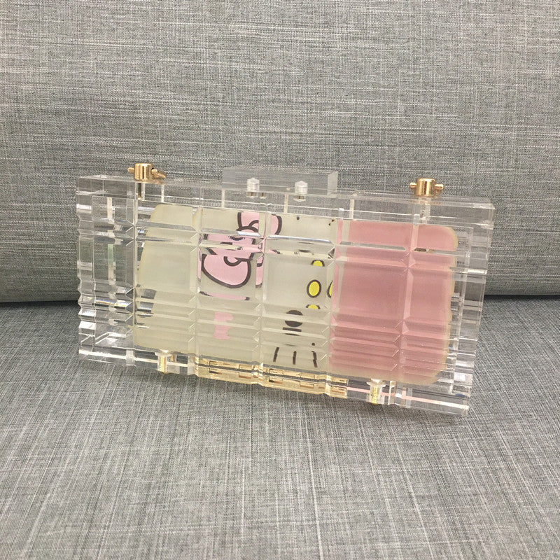 Acrylic transparent clutch
