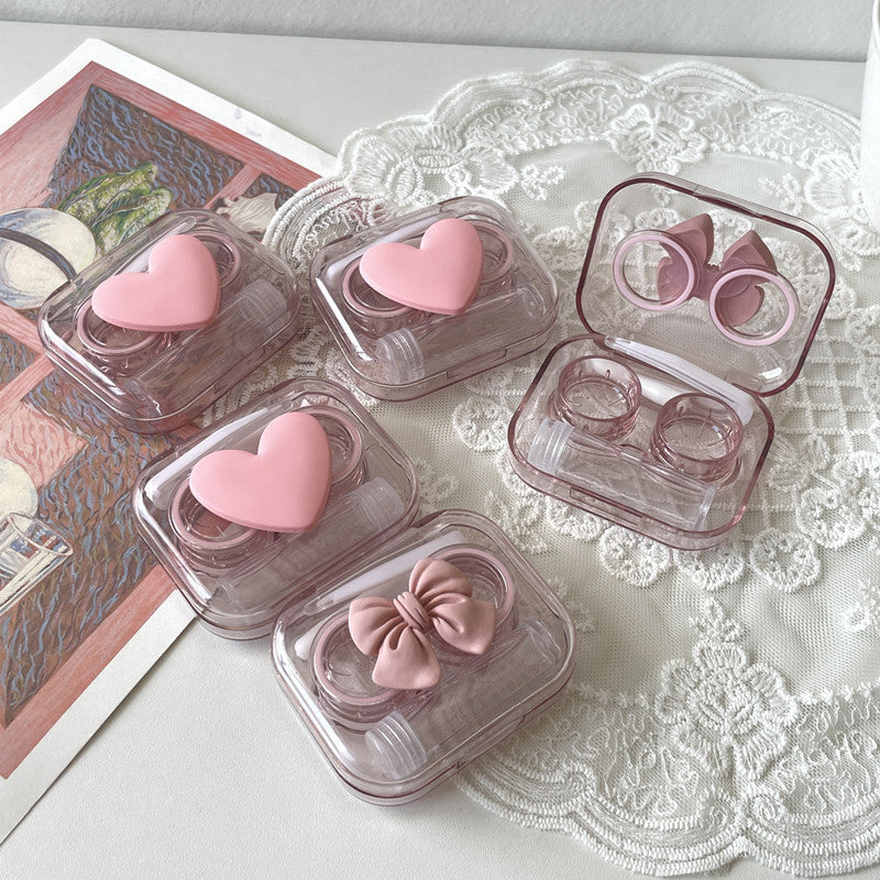 Transparent Contact Lens Case Mini And Simple One-piece Couple Box