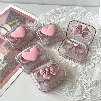 Transparent Contact Lens Case Mini And Simple One-piece Couple Box