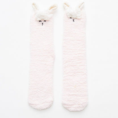 Cute Cartoon Thickened Thermal Home Towel Socks Sleep Floor Socks