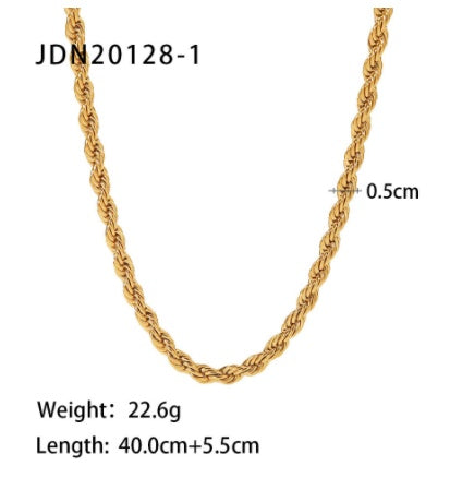 Chunky Necklace Double Snake Chain Necklace