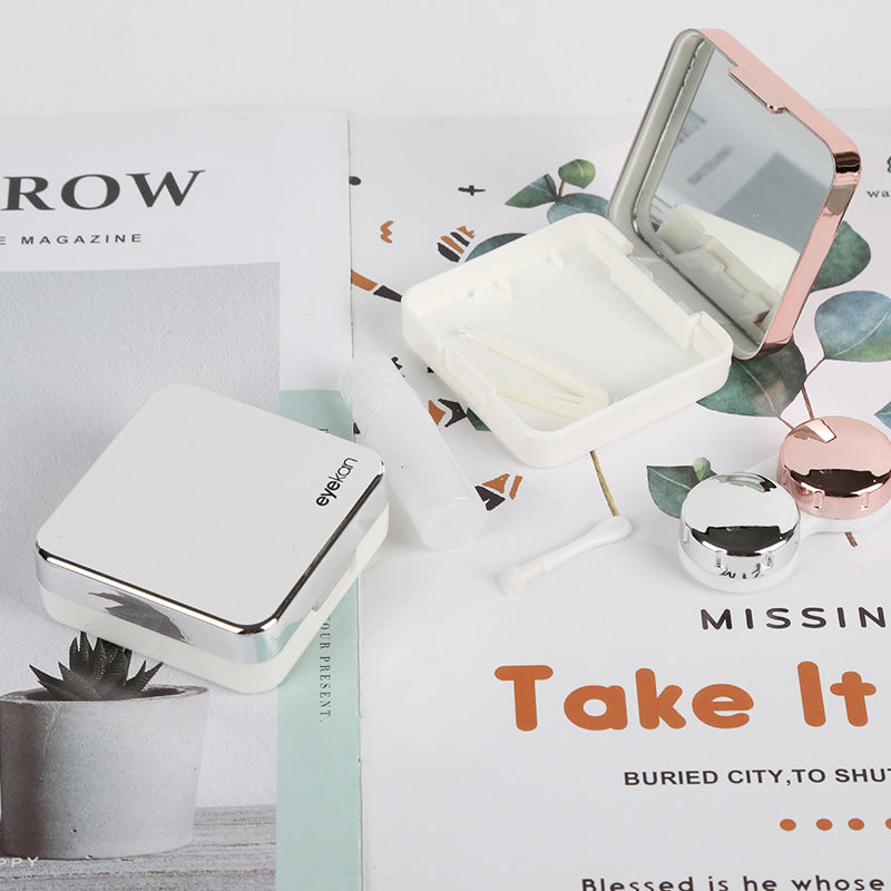 KD Square Invisible Myopia Glasses Case Simple Contact Lens Case Glasses Couple Box Portable Storage Box