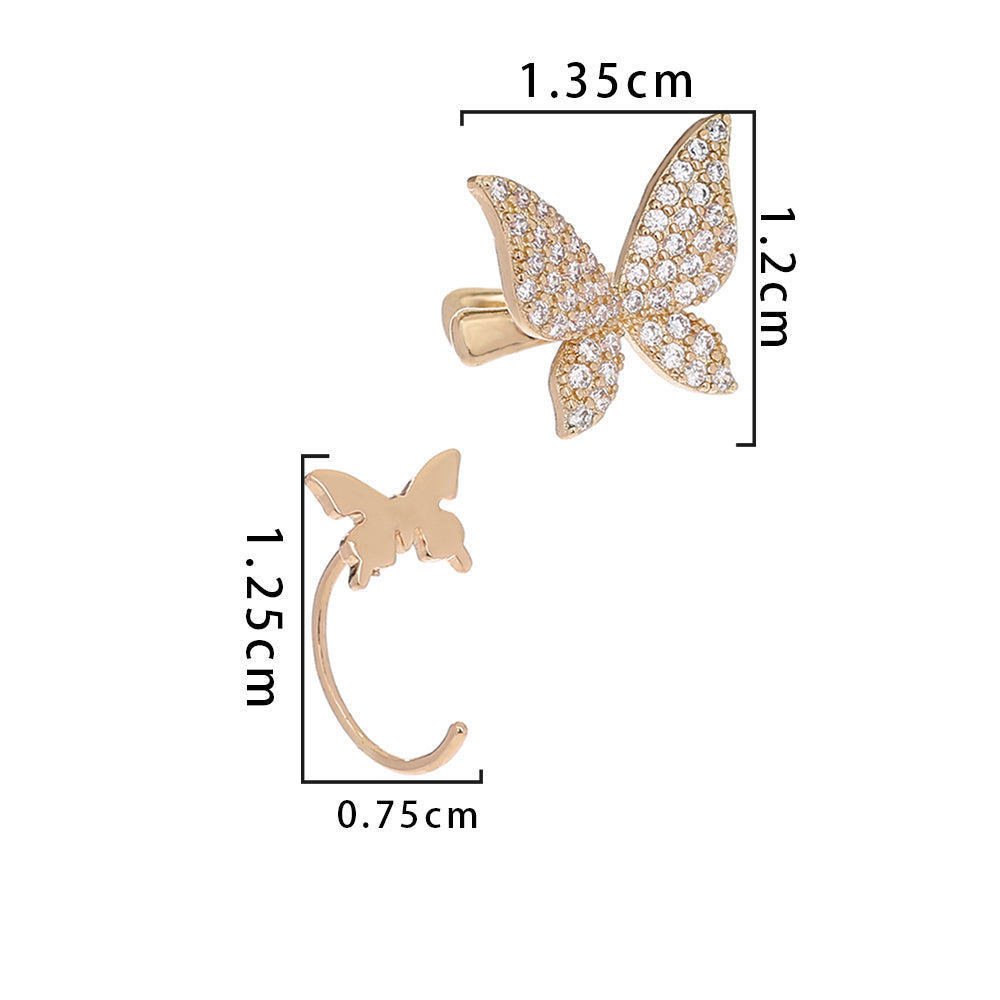 Minority Design Micro-zircon Bow Earrings Earrings Earrings Earrings Clip Female Simple Personality 100-point Temperament No Holes Earrings Earrings