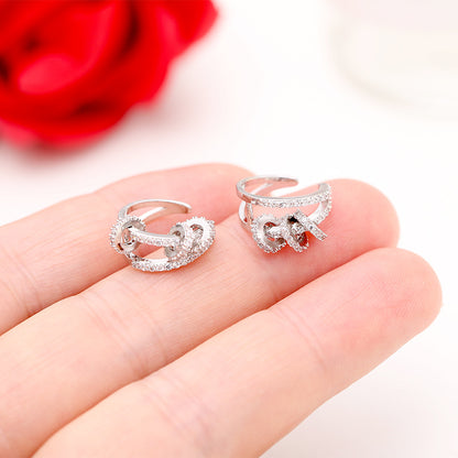 Female Simple No Pierced Zircon Ear Bone Clip Earrings