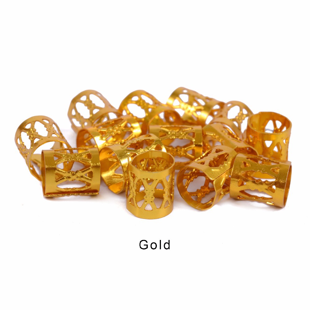 Aluminum Hollow Embossed Dreadlocks Buckle Dreadlocks Hair Extension Ring Hair Braid Cuff