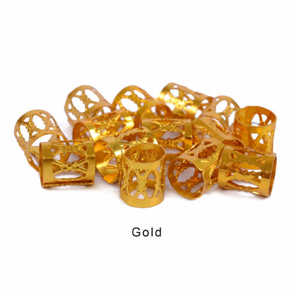 Aluminum Hollow Embossed Dreadlocks Buckle Dreadlocks Hair Extension Ring Hair Braid Cuff