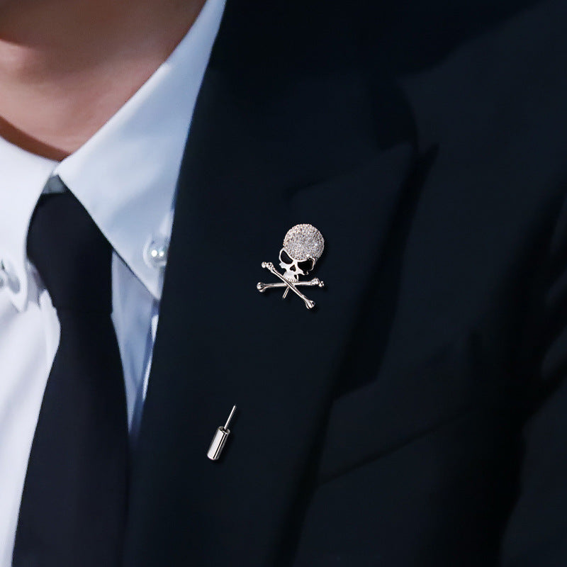 Pin Brooch Men's Cool Skull Badge Corsage