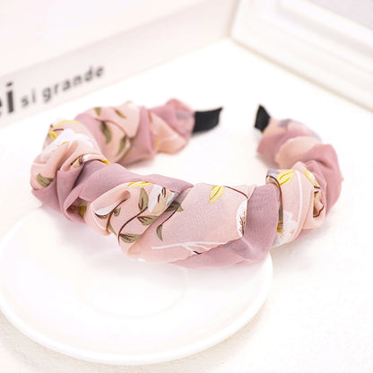 Sweet Girl Fashion Simple Pleated Chiffon Hair Band