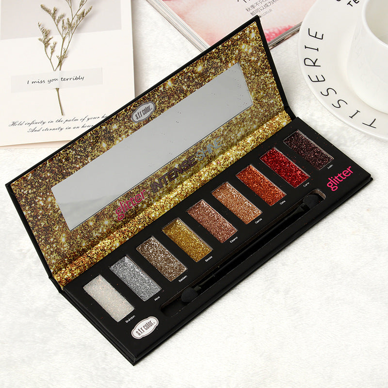 Ladies 9 Colors Diamond Sequin Eyeshadow Palette