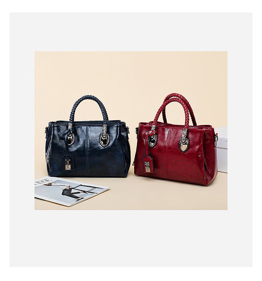 Vintage Oil Wax leather luxury handbags Women Bags