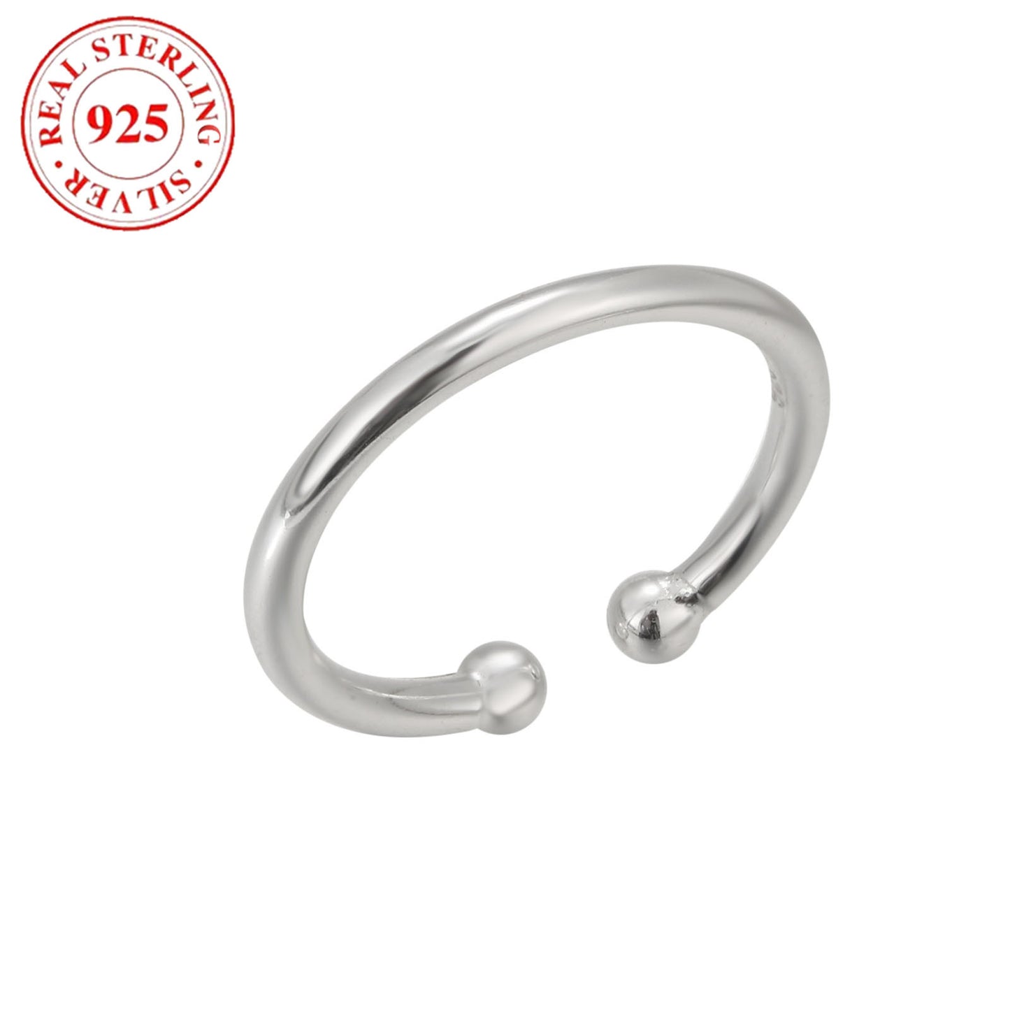 S925 Sterling Silver Simple Bracelet Women's Opening Toe Ring