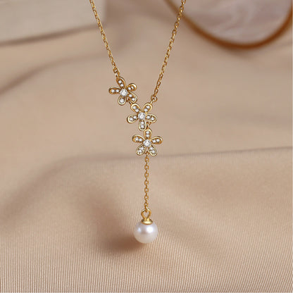 S925 Sterling Silver Pearl Necklace For Women