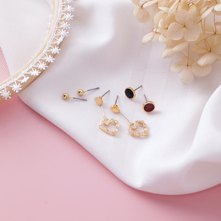 Mini earrings set compact earrings girl sweet wild earrings