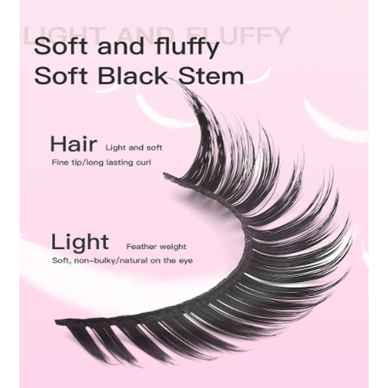 5 Pairs False Lashes Eyelashes Extension Cluster, Faux Mink Fluffy Long Full Look Eye Bottom,  Dramatic Cosmetic Makeup
