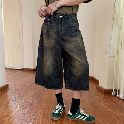 Retro Pear-Shaped Nostalgic Wide-Leg Denim Jeans For Women