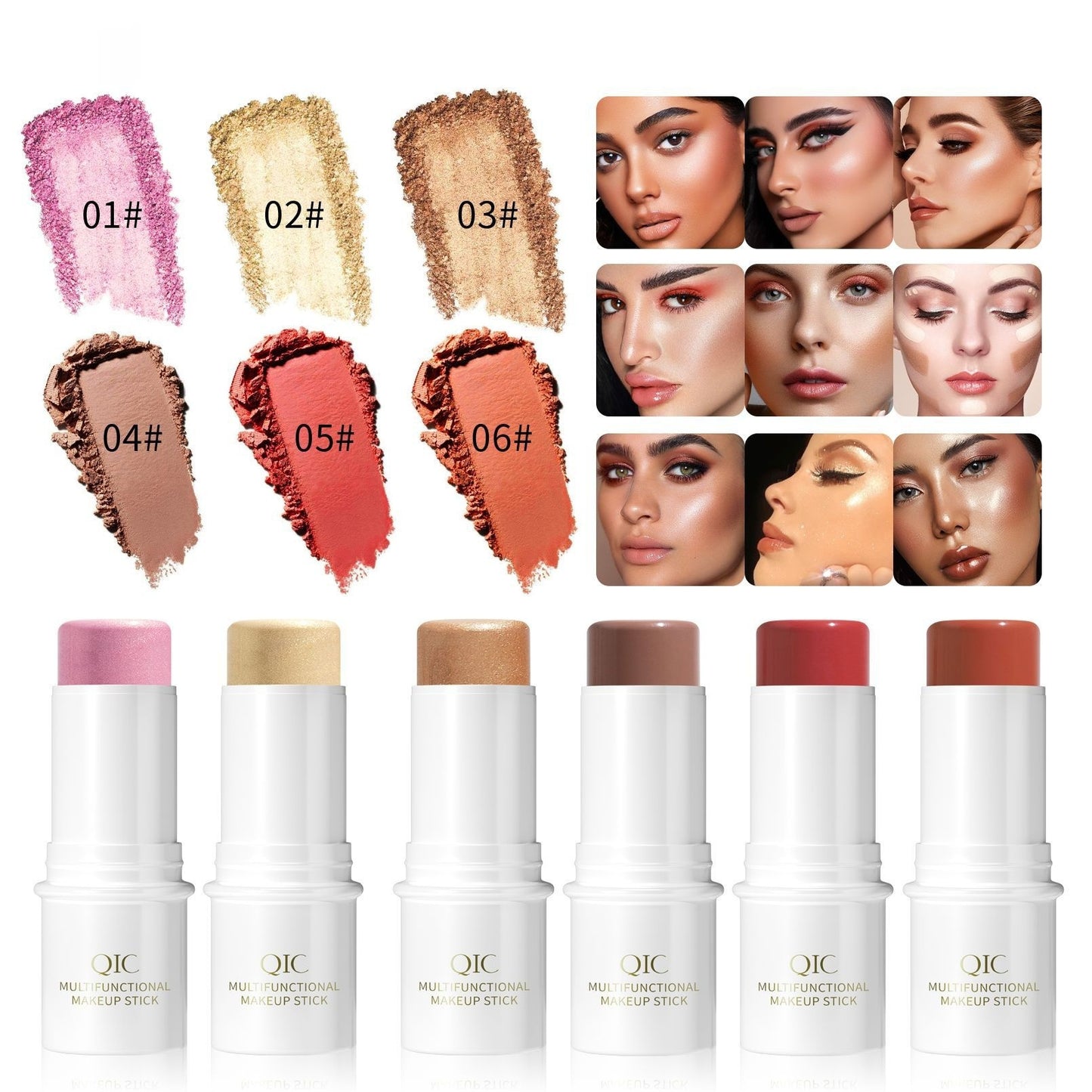 Multifunctional Makeup Swab Highlight Contour Stick