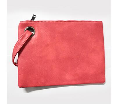 Big Solid Women's Clutch Bag Leather Zipper Wristlets Women Envelope Bag Lady's Evening Bag Female Clutches Handbag