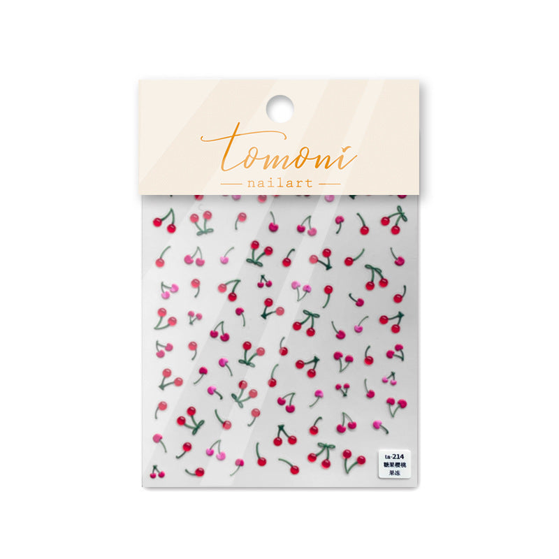 Jelly Nail Art Sticker Japanese Cute Nail Sticker Nail Art Cherry
