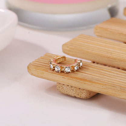 Diamond-studded Non-pierced Ear Clip Ear Buckle Earrings