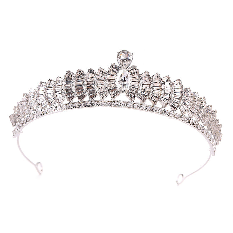 Simple Rhinestone Alloy Crown Hair Ornament