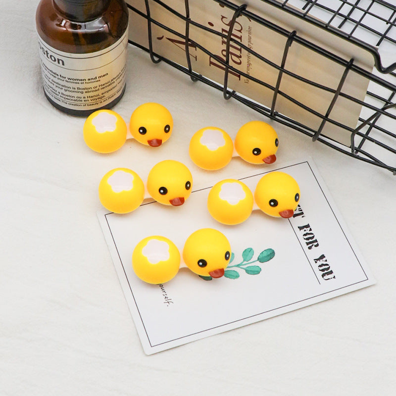 Portable Contact Lens Case Color Double Care Little Yellow Duck