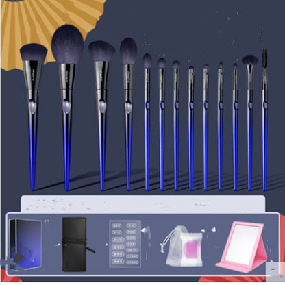 Blue Enchantress 13 Makeup Brush Set Soft Hair Professional Makeup