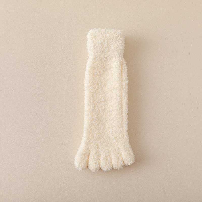 Women's Fleece-lined Thickened Home Sleeping Floor Toe Socks