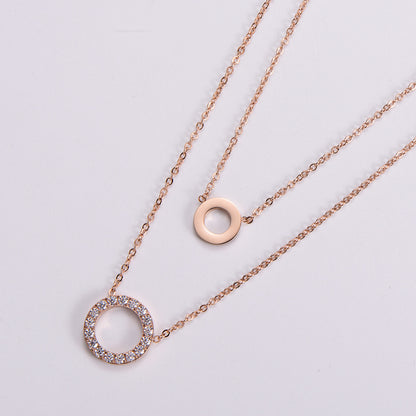 Micro Inlaid Zircon Jewelry Ring Necklace For Women