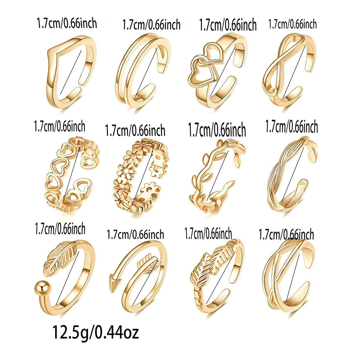 Beach Toe Ring With Adjustable Band, Featuring Heart And Leaf Designs