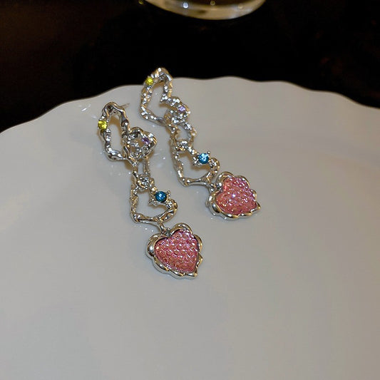 Women's Fashion Heart-shaped Zircon Ear Clip Earrings