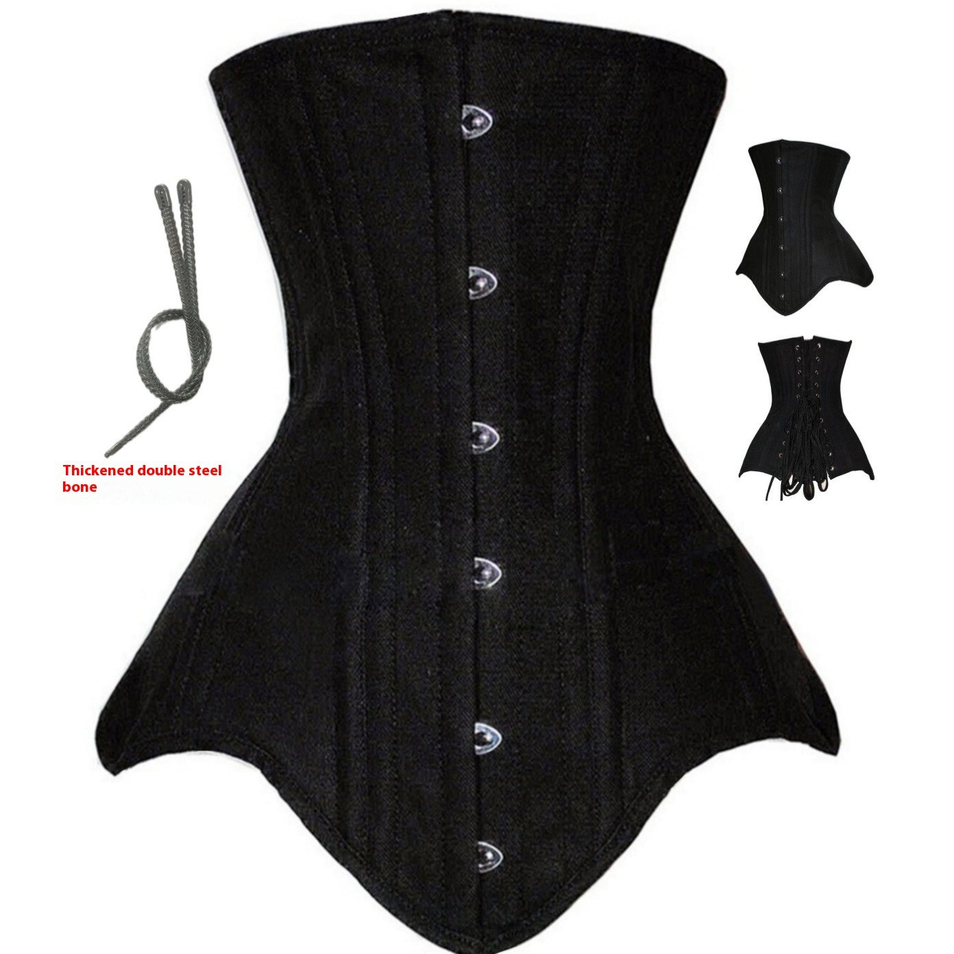 Cotton Double Steel Rib Waist Court Corset