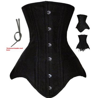 Cotton Double Steel Rib Waist Court Corset