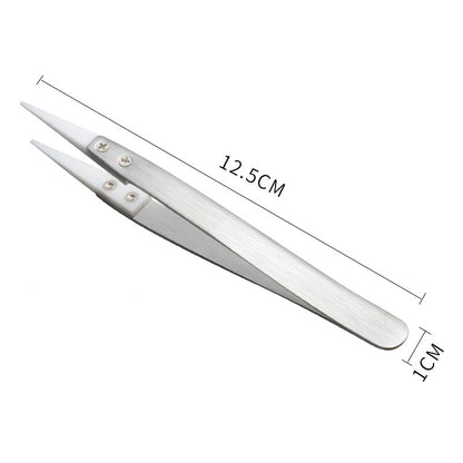 Anti-Static Ceramic Tweezers Black Handle Clamping Tweezers