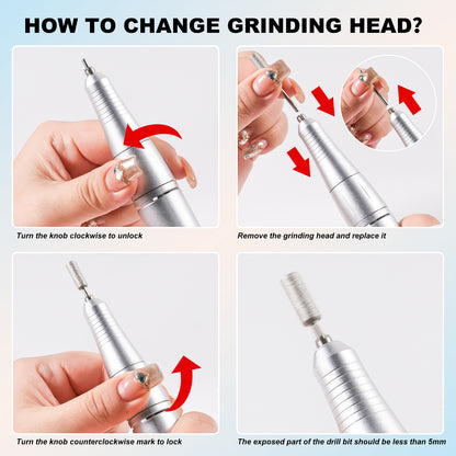 Professional 45000RPM Portable Electric Nail Drill Kit, Rechargeable Nail Electronic File Machine, Electric Nail Polishing Machine With Drill Head And Base, Nail Drill For Acrylic Nails, Nail Gel, Fem