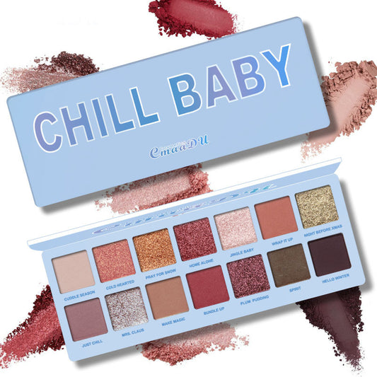 14-Color Matte And Metallic Waterproof Glitter Eyeshadow Palette